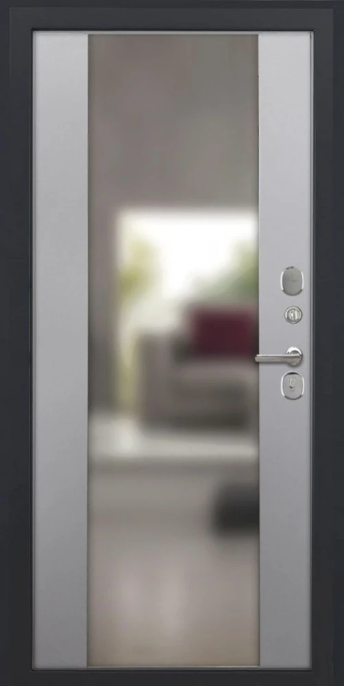 Входная дверь ДвериПРО L-3b Алиса (16мм, ПВХ софт грей, зеркало) DPRO220473 внутренняя сторона